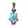 Natural Turquoise Ball Silver Alloy Skull Pendant